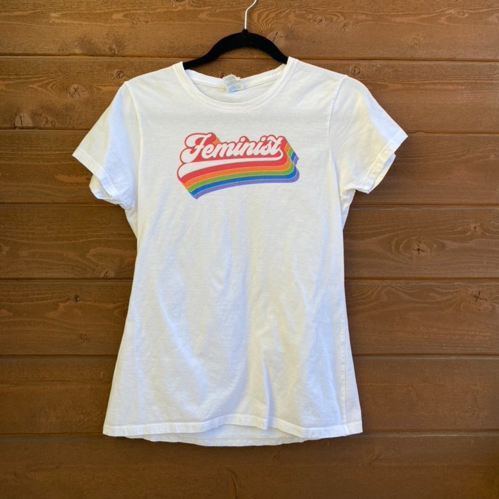 Feminist Rainbow Tshirt Small
